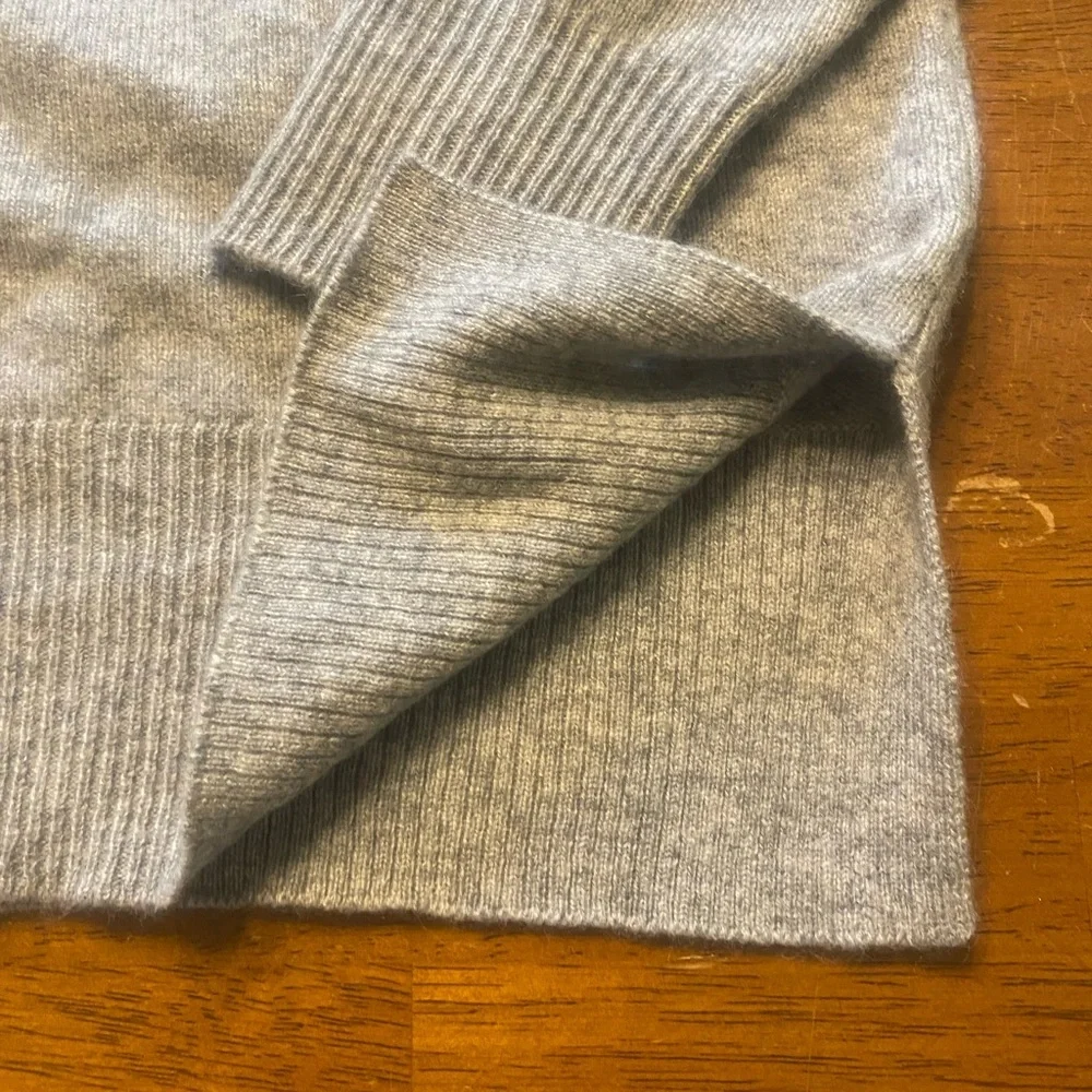 Saks Fifth Avenue Heather Gray Hooded Cashmere Sweater